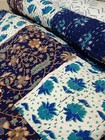 Indian Cotton Patchwork Bedspread Throw Hand block Print Kantha Quilt,blanket