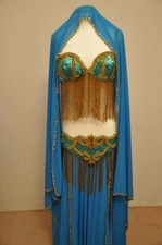 Egyptian Belly dancing plus melaya laff costume made any color
