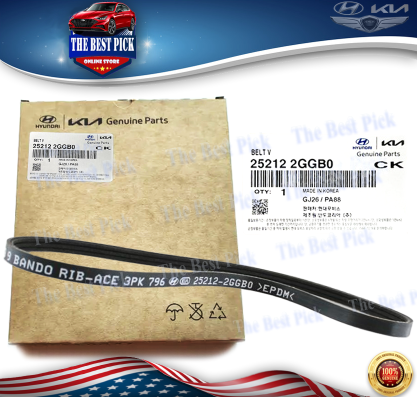 GENUINE Fan Drive Water Pump Belt VARIOUS HYUNDAI KIA 2.0-2.4L 16