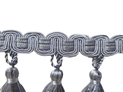 Tassel Fringe Braid & Tassel Trimming Jones Impress Blue Trim 12.5m Curtain Edge - Picture 3 of 7