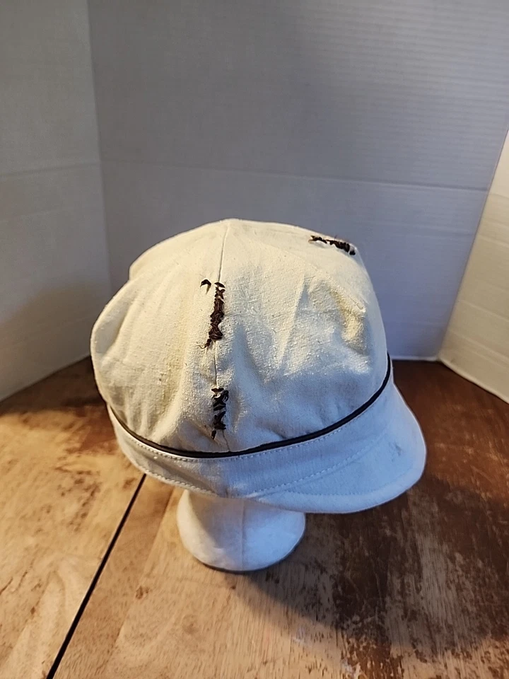 Sombrero True Religion Cadete Ejército Talla Mediana Ajustado Blanco Raro Envejecido Foto 4 de 4
