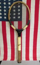 Vintage 1930s NJ Magnan Corp.Wood Tennis Racquet Autograph Antique Great Display