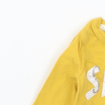 T-shirt Basique Fille Primark – Jaune, 100% Coton, Taille 9-10 Ans (hors épaule)