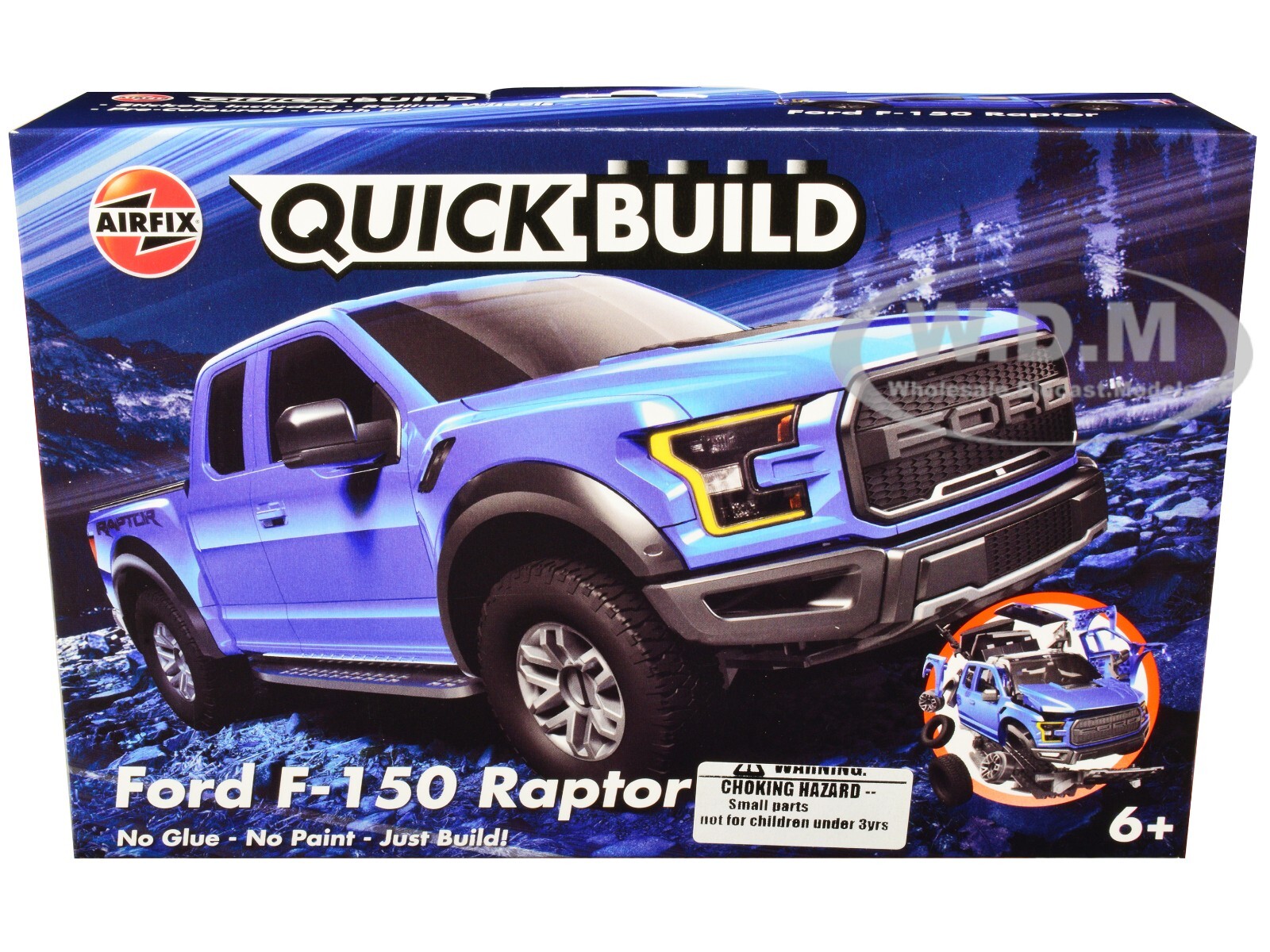 АВТОМОБИЛЬНЫЙ КОМПЛЕКТ ДЛЯ СБОРКИ МОДЕЛИ FORD F-150 RAPTOR BLUE ОТ AIRFIX QUICKBUILD J6037