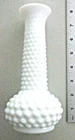 7 1/2" Vintage E.O. BRODY White Hobnail Pattern MILK GLASS Home Decor BUD VASE