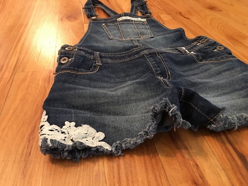Jordache Youth Girls Classic Blue Jean Denim Overall Shorts TAG XL (14-16) 27W - Picture 7 of 12