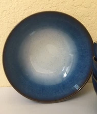 Set of 4 DENBY Coupe Blue Haze Speckled Soup Cereal Bowls 6.5" Diameter NEW