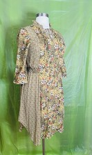 Figueroa & Flower Women Size Large V-Neck  Smocked Autumn Wedding Guest Dress