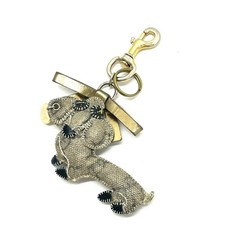 GUCCI Guccioli Bag Charm Keyring Artu Dachshund Dog GG Supreme Brown Beige Rare