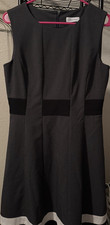 Calvin Klein Colorblock Sleeveless Knee Length Dress Gray Black White Size 8