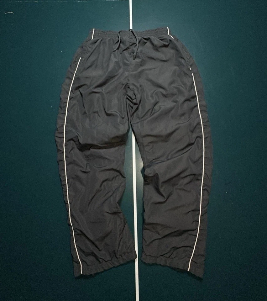 Pantalones de chándal vintage para hombre grandes grises a rayas Y2K holgados cortavientos años 90 patinador Foto 2 de 4