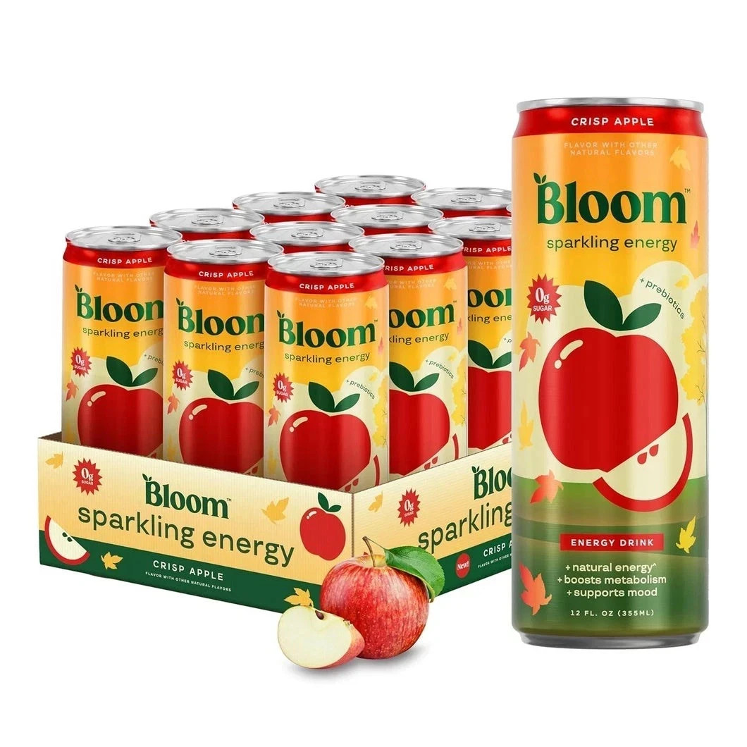 Bloom Crisp Apple Energy Drink 12 Pack, LIMITED FALL EXCLUSIVE FREE SHIPPING!