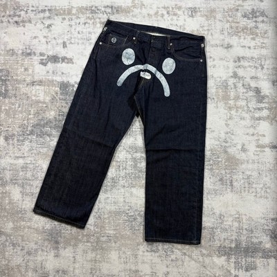 Купить bape milo sad face denim jeans size m (365066934234), США