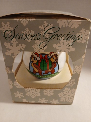 1992 Disney Cast Family Holiday Party CHRISTMAS ORNAMENT CHIP AND DALE IN BOX G2 - Picture 1 of 9
