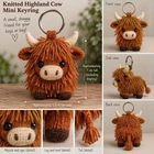 Highland cow Knitting Pattern ONLY Keyring Key Chain DK Toy Knit Pattern Printed
