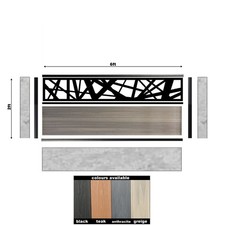 2ft composite fence kit with decorative screen to fit in existing concrete post