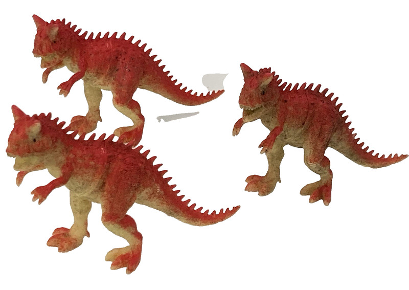 Lot 3 hard Plastic Toy Carnotaurus “Raptor family” Dinosaur Figures