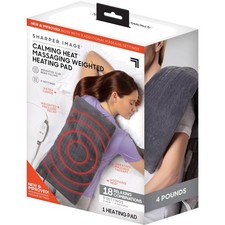 Calming Heat Massaging Vibrations Weighted Heating Pad by Sharper Image Tem...
