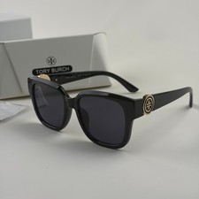 New In Box - Tory Burch Women's Sunglasses Black Square Frame Driving Beach Chic