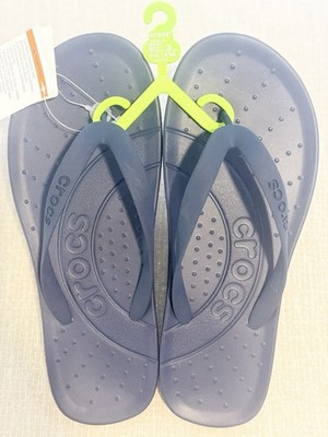 Crocs Classic Flip Flops Navy Blue Unisex Sandals Men 8 / Women 10