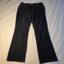 Chico  s Platinum Jeans Dark Pockets Bootcut Leg Sz 10 Short 30" Waist Tag 1.5 