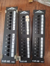 Lot Of 3 CAT 5E - 568B Allen-tel Universal 12-Port Patch Panel
