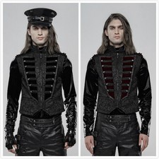Gothic Men's Sleeveless Vest Vintage Exquisite Breasted Decoration Waistcoats