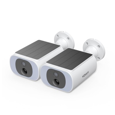 Solar Camera Outdoor Wireless 2 Pack, 2K Cameras for Home Security with Embed...
