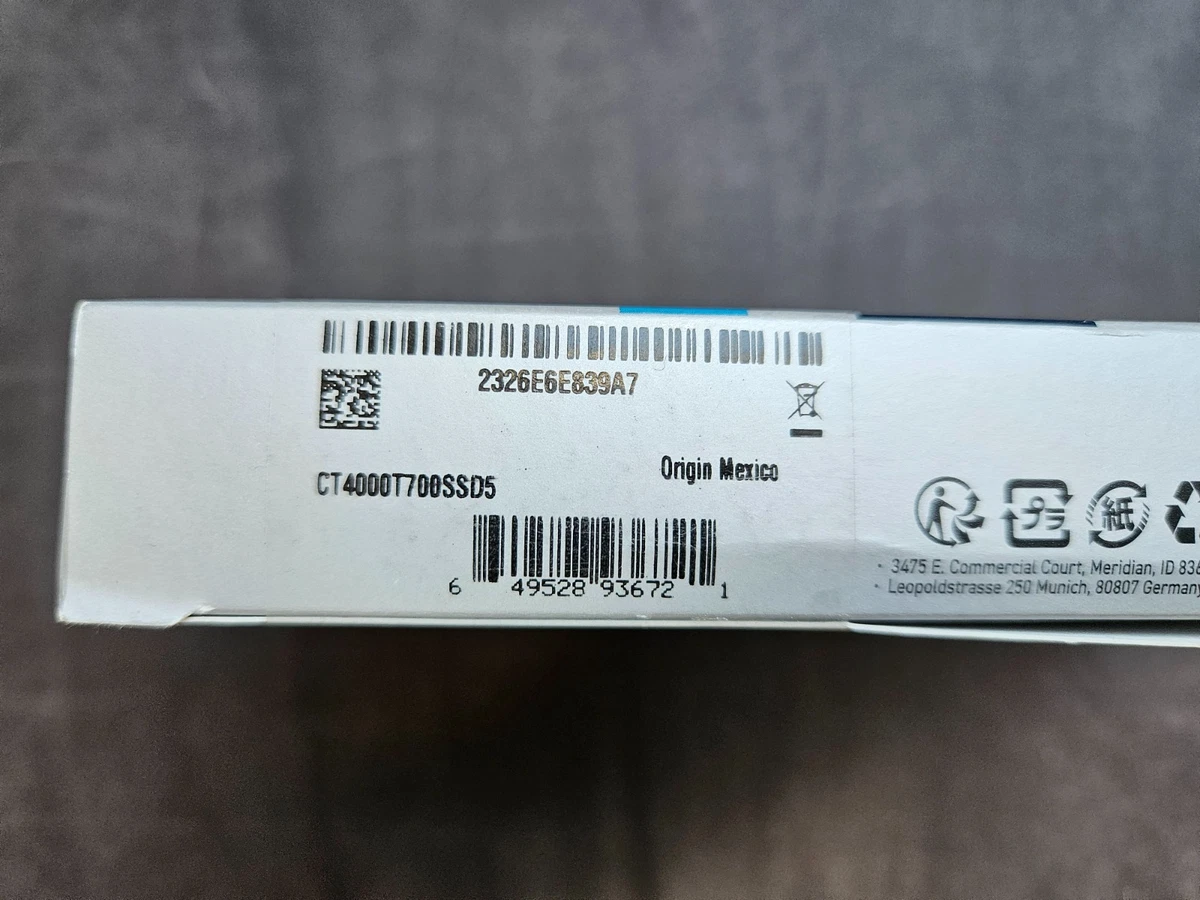 SSD Crucial T700 4 TB PCIe Gen5 NVMe M.2 con disipador de calor