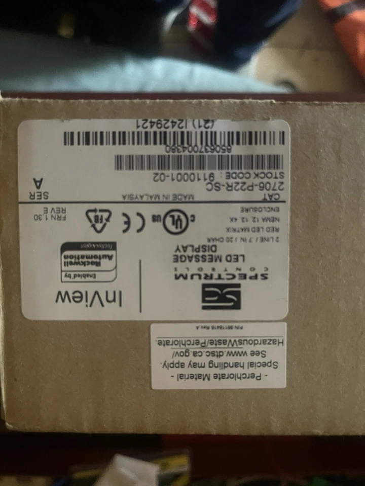 InView Message Display Board Cat. 2706-P22R-SC Ser A - Image 2 of 3