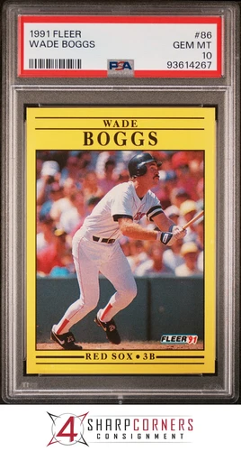 1991 FLEER #86 WADE BOGGS RED SOX HOF PSA 10