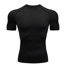 Men Compression Fitness T-Shirt Quick Dry Gym Running Sport Training Top Slim FI