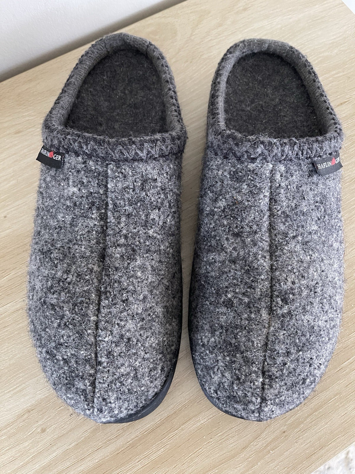 SAOLA Ciabatta Haflinger Germany suola gomma grigio lana maculata slip on 43 10 unisex