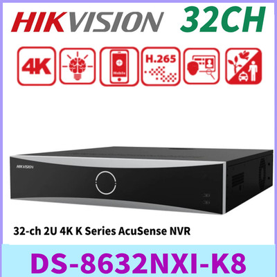Hikvision NVR DS-8632NXI-K8 32-CH 2U 4K K Serie AcuSense Netzwerk-Videorekorder