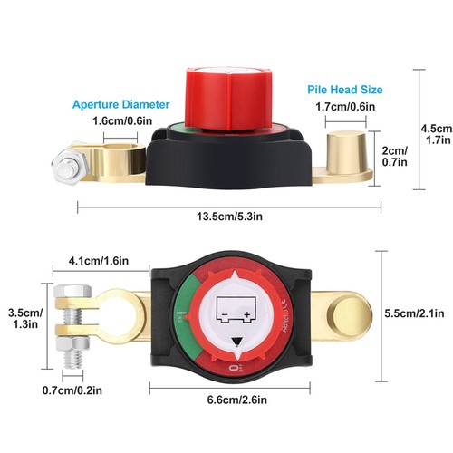 Top Post Battery Disconnect Switch 12-48V Marine Battery Cut-Off Switch Isolator - Picture 12 of 13