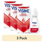 Visine Red Eye Comfort Redness Relief Eye Drops 0.5oz Each X3 Bottles Exp 9/2028