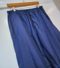 Adidas Womens Wide Leg Blue Trackpants w/Purple Stripes Fully Lined SZ L