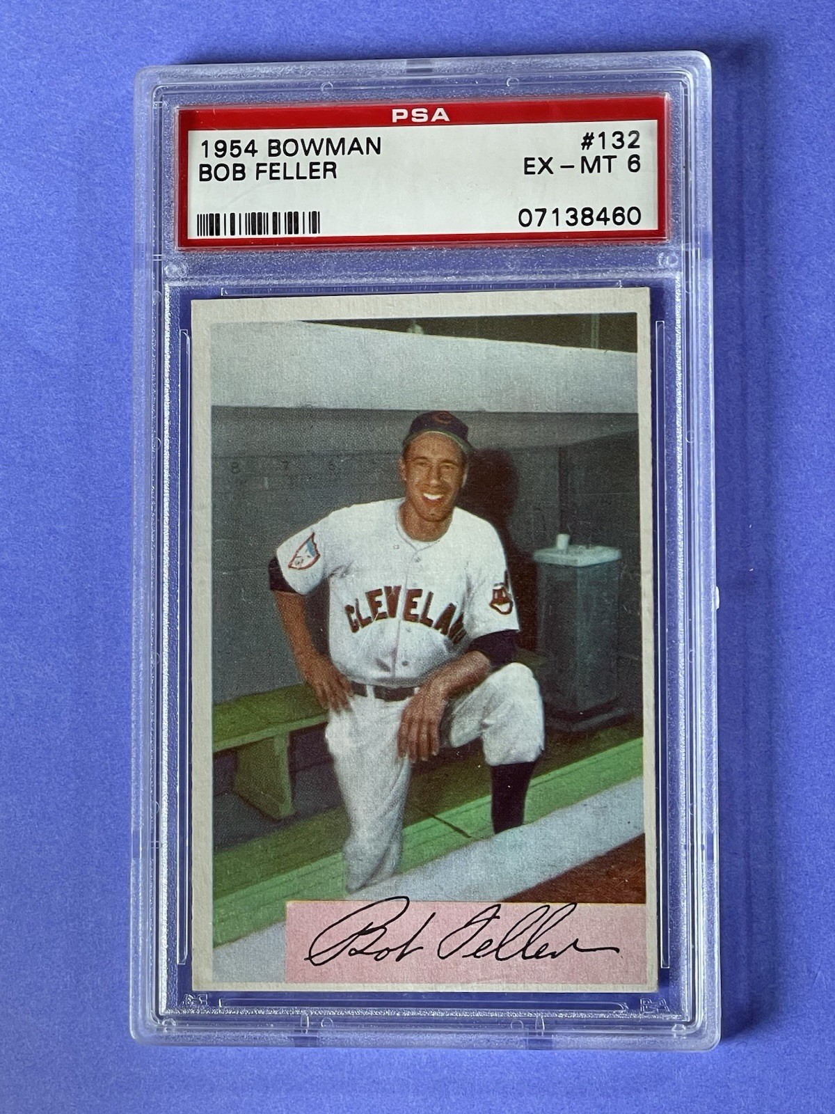 1954 Bowman Bob Feller #132 PSA EX-MT 6 Cleveland Indians Card