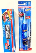 Hot Wheels Kids Sonic Toothbrush Toothpaste Kit BrushBuddies Free Shipping