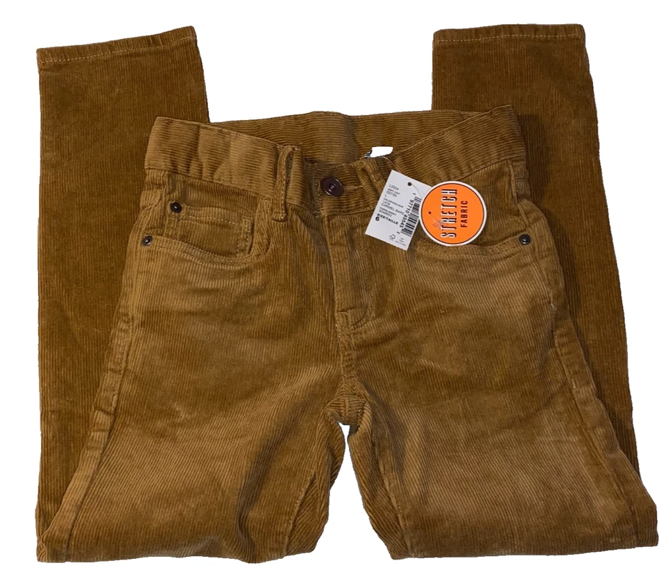N5 !WOW! Boys Size 6 The Children's Place Brown Skinny Stretch Corduroy Pants - Image 2 of 4