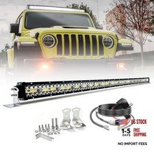 50" LED Light Bar - Dual Color Amber/White Strobe - Off Road Spot  Flood