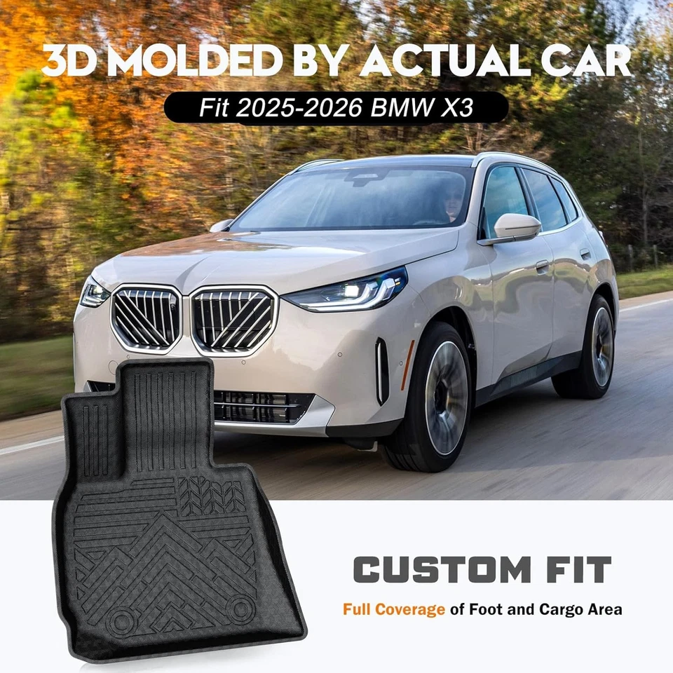 Juego de alfombrillas de carga KUST para BMW X3 2025 2026, negras para todo tipo de clima Foto 2 de 4