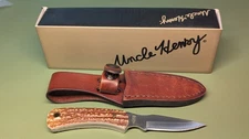 UNCLE HENRY Next Gen Staglon 6.5" Full Tang Fixed Blade Knife & Sheath 1100092