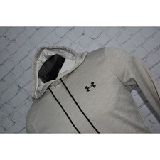 Under Armour Hoodie Pullover Mens Size Small Loose ColdGear Tan Polyester