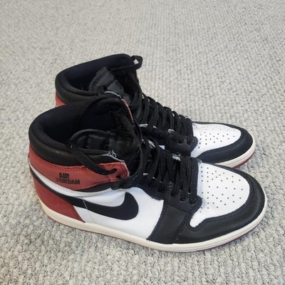 Air Jordan 1 Retro High OG Black Toe Sneakers Men's Size 9.5