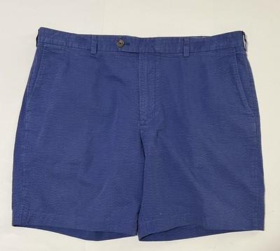 Brooks Brothers Men s 42 Blue Flat Front Textured Bermuda Chino Shorts
