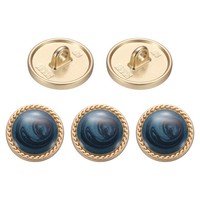 5 StüCk Vintage MetallknöPfe 15Mm Runde Navyblau FüR NäHprojekte