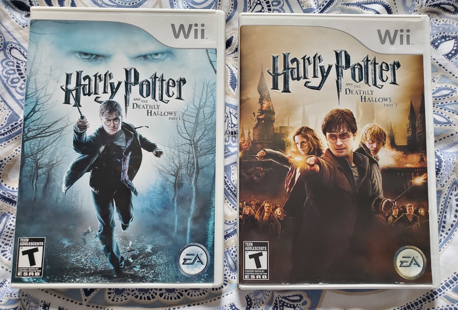 Harry Potter and the Deathly Hallows 1 and 2 For the Wii Complete Set