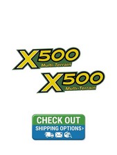 Two X500 Multi Terrain John Deere Decals Laminated Vinyl Aftermarket Untracked