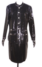 St. John Evening by Marie Gray Pailettes Knit Black Skirt and Pants Suit Size 12